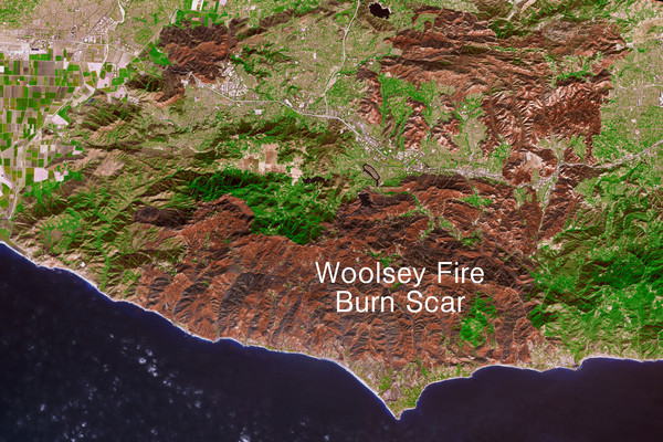 ▲▼野火在加州南部留下巨大的疤痕。（圖／取自NASA）