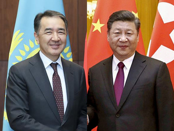 ▲習近平22日會見哈薩克斯坦總理薩金塔耶夫。（合成圖／翻攝自新華社、人民網）