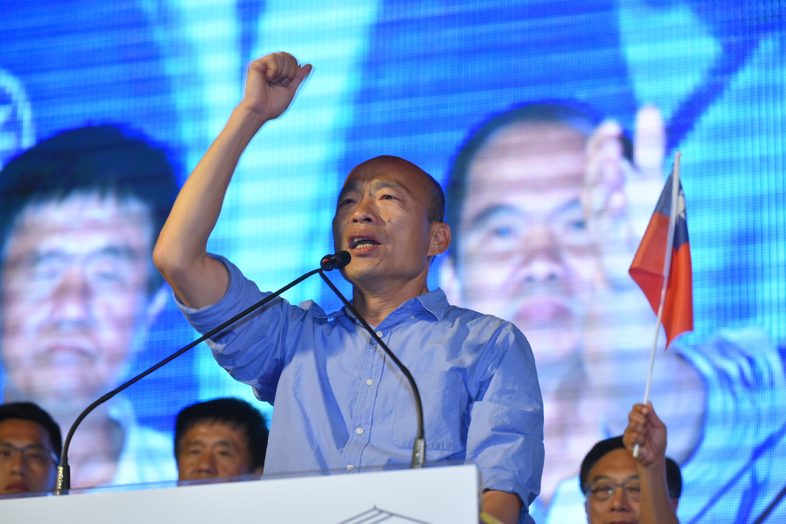 ▲▼國民黨高雄市長當選人韓國瑜致詞向支持者道謝。（圖／記者林敬旻攝）