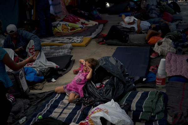 ▲▼中美洲移民兒童在墨西哥提華納市的庇護所玩耍。（圖／達志影像／美聯社）