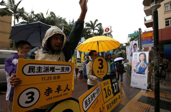 ▲香港立法會25日舉行補選。（圖／路透社）