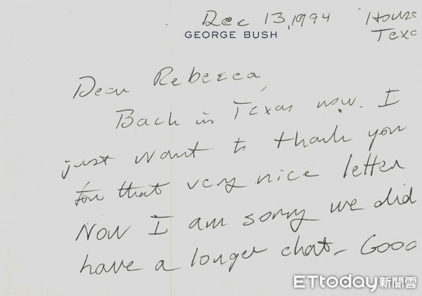 ▲▼ 現任東森新聞雲執行董事黃寶慧收到美國前總統老布希（George H.W. Bush）的跨海親筆信。