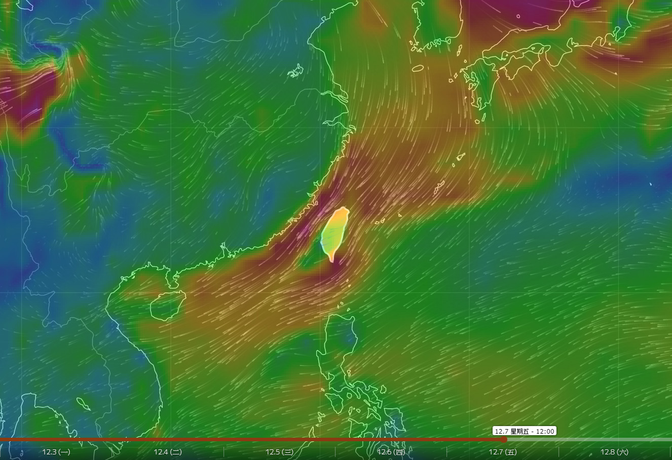 ▲▼12月7日又有更強東北季風南下，北部、東半部轉雨。（圖／翻攝中央氣象局網站）