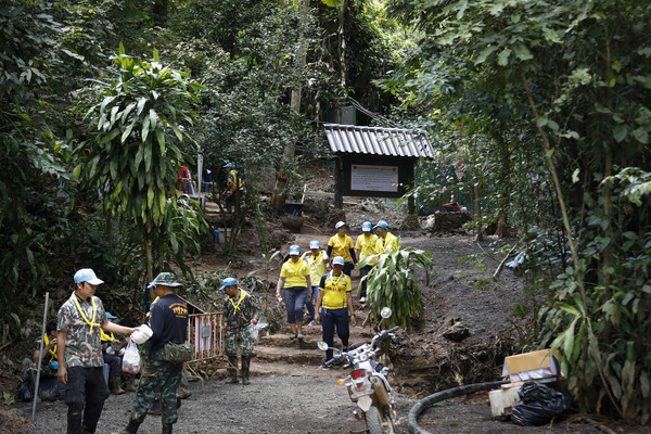  ▲泰國13名少年足球隊師生成員受困於「睡美人山洞」（Tham Luang）。（圖／達志影像／美聯社）