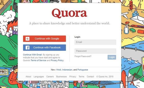 ▲▼全球1億名Quora用戶個資恐已外洩。（圖／翻攝自Quora官網）
