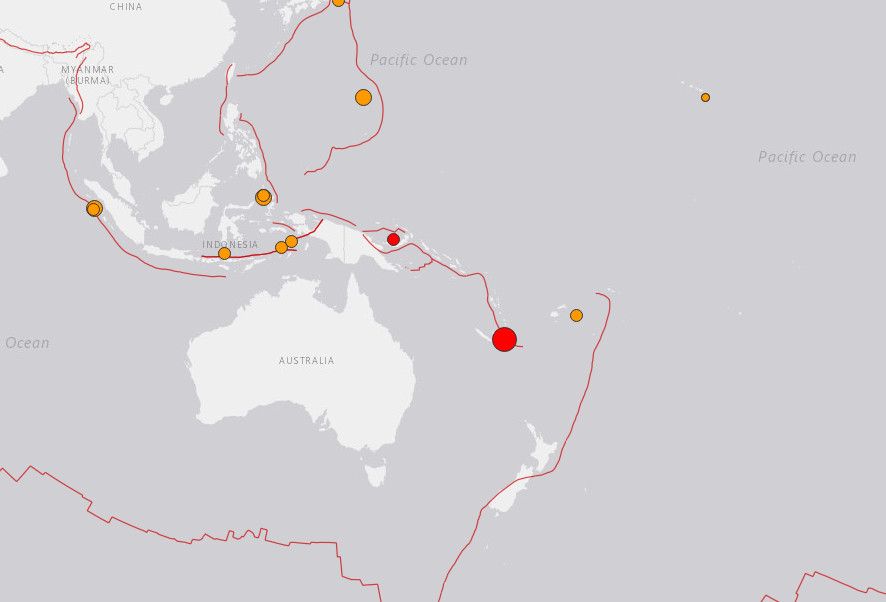 ▲▼ 新喀里多尼亞發生規模7.6強震。（圖／翻攝自USGS）