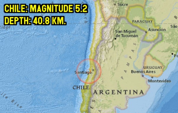 ▲▼南美洲國家智利當地時間5日下午2時12分發生規模5.2淺層地震。（圖／翻攝臉書Earthquake Today）