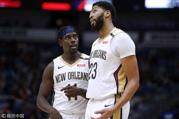 ▲▼戴維斯（Anthony Davis）與後衛哈樂戴（Jrue Holiday）。（圖／CFP）