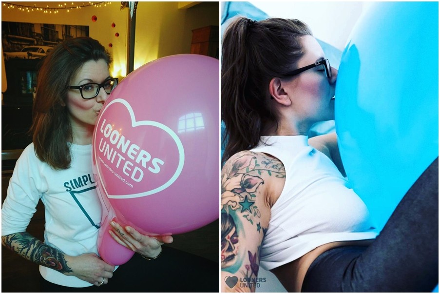 ▲德國一名31歲美女人妻博倫（Maggy BerLoon）喜愛和氣球玩樂。（圖／翻攝自maggyberloon Instagram）