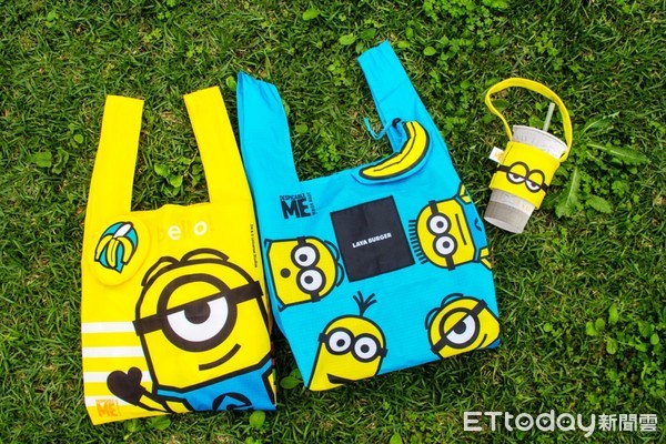 ▲小小兵迷必收藏！吃早餐可集點換購獨家限量飲料提袋與環保袋。（圖／拉亞漢堡提供)