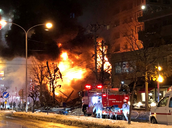 ▲▼北海道札幌市居酒屋驚傳爆炸。（圖／路透）