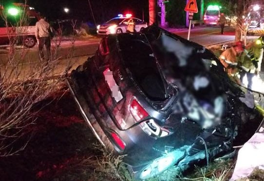 ▲▼ 南韓一家人探望當兵兒子發生車禍，4死1重傷。（圖／春川消防署）