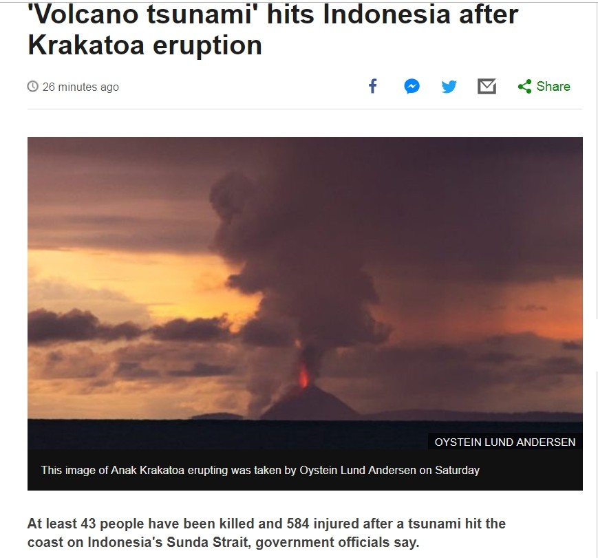 ▲▼喀拉喀托之子（Anak Krakatau）。（圖／翻攝BBC）