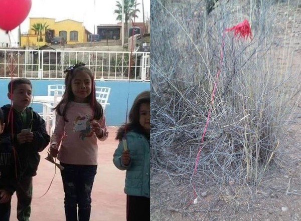 ▲▼8歲女孩「紅氣球」向聖誕老人許願，他開車跨越邊境送禮。（圖／翻攝臉書／Cesar Barron N）