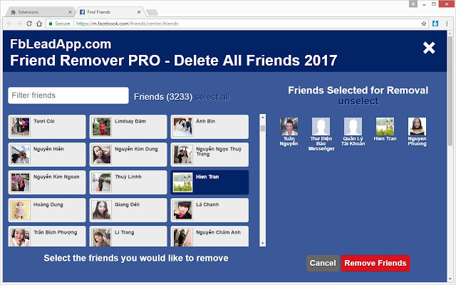 ▲▼方便插鍵可一次刪除無互動的FB好友。（圖／翻攝自chrome插件商店，Facebook Friend Remover PRO）