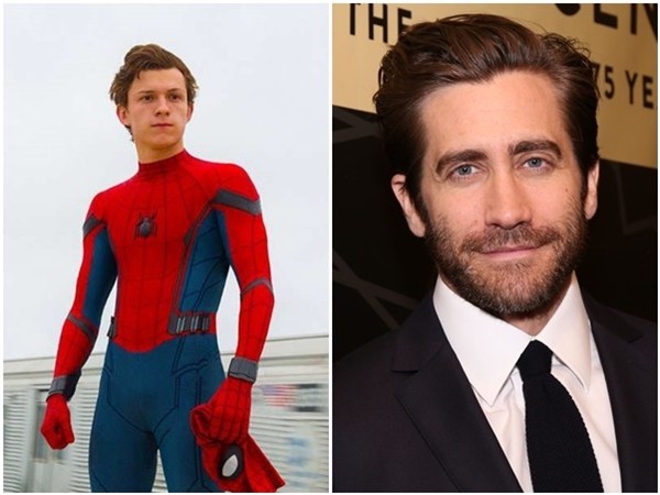 湯姆霍蘭德（Tom Holland）和傑克葛倫霍（Jake Gyllenhaal）。（圖／《蜘蛛人：返校日》劇照、達志影像）