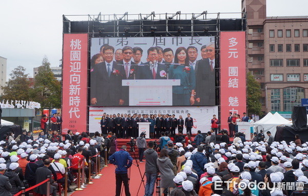 ▲鄭文燦就職典禮會場略顯冷清。