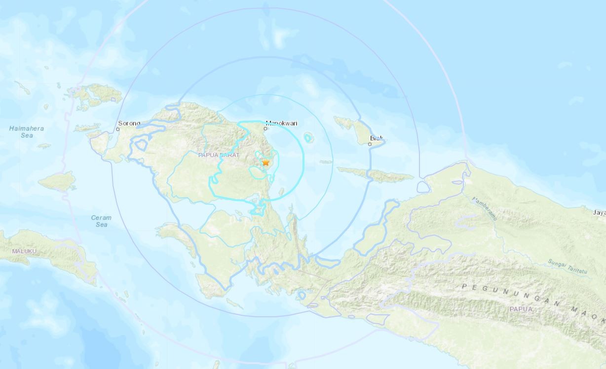 ▲▼28日11:03印尼發生6級地震。（圖／取自USGS）