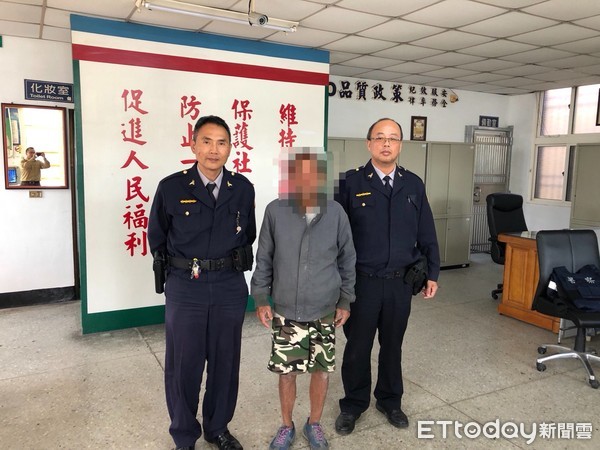 ▲楊姓阿伯自元長鄉安養中心爬牆偷跑外出，3天後所幸被北港警分局尋獲。（圖／記者唐詠絮翻攝）