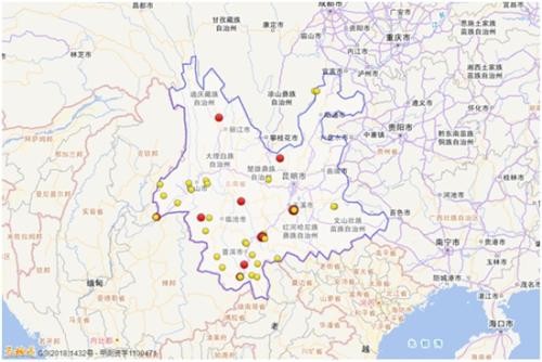 ▲▼2018年，雲南共發生三級以上地震44次。（圖／翻攝自微博／中國地震台網）