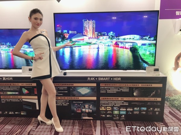 ▲搶攻4K高畫質市佔　東元推出75吋液晶大電視。（圖／記者姚惠茹攝）