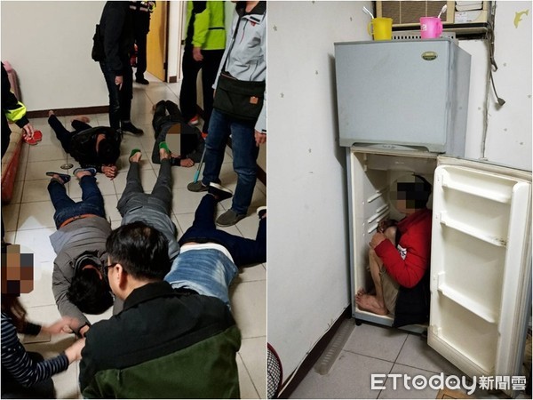 ▲越南移工躲冰箱冷到顫抖，警方聞怪聲隨即逮人。（圖／記者洪正達翻攝）