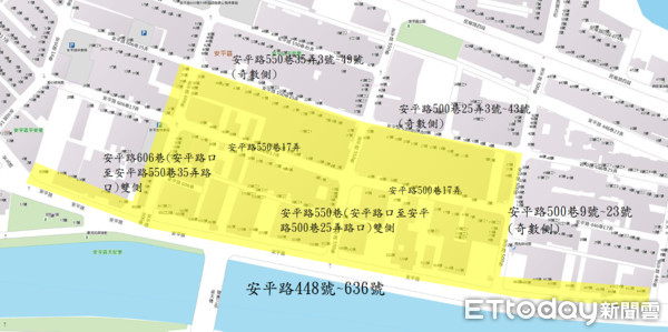 ▲自來水公司六區處辦理「安平區安平路500巷17弄供水改善工程」，部分地區停水，請民眾配合節約用水並預作儲水準備。（圖／記者林悅翻攝）