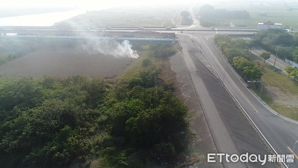 ▲因應空品不良，台南啟動空拍機稽查，查獲3處露天燃燒，依法進行告發。（圖／記者林悅翻攝，下同）