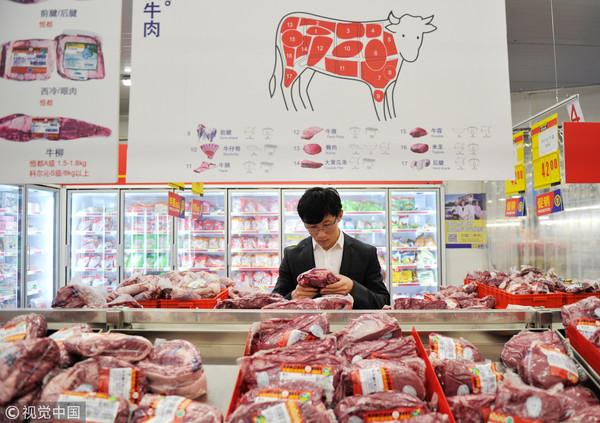 ▲▼大陸超市裡的牛肉。（圖／CFP）