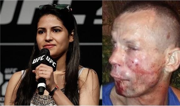 ▲▼男笨賊惹錯UFC女子職業選手！企圖搶劫手機，被打到變豬頭滿臉血。（圖／翻攝自ESPN推特）