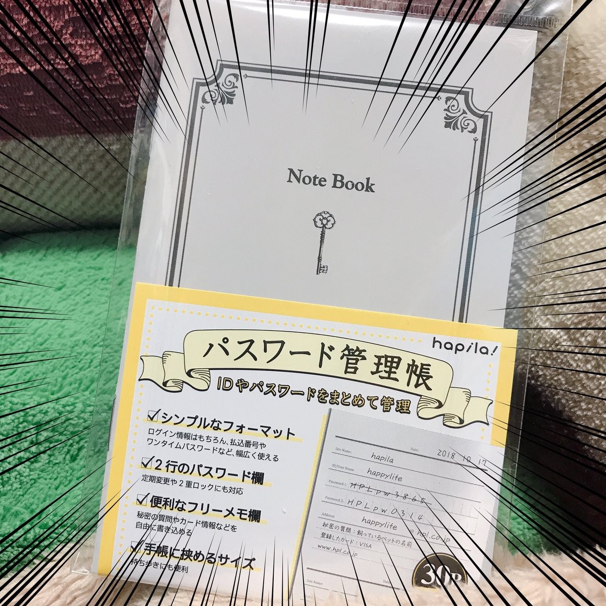 ▲▼日本推出「密碼管理冊」，讓人對資安捏把冷汗。（圖／翻攝自推特，fudeyama）