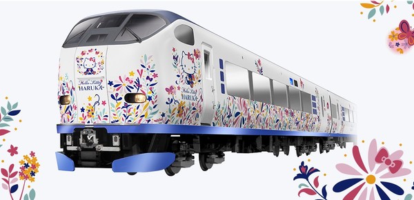 ▲▼日本Hello Kitty Haruka彩繪列車。（圖／翻攝自JR西日本）