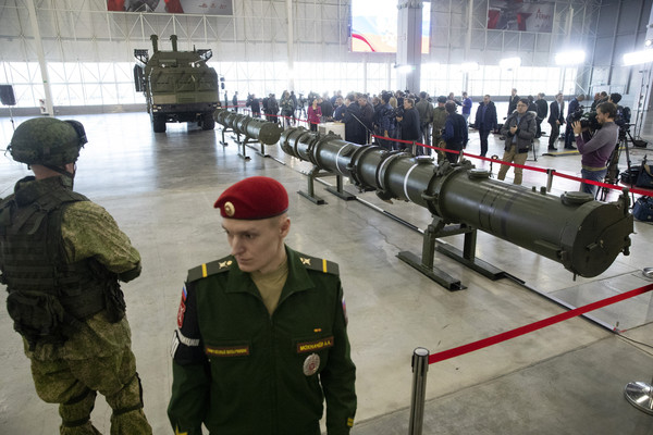 ▲▼俄軍方23日首次對外公開9M729導彈。（圖／達志影像／美聯社）