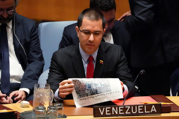 ▲▼委內瑞拉外交部長阿雷亞薩（Jorge Arreaza）。（圖／路透）