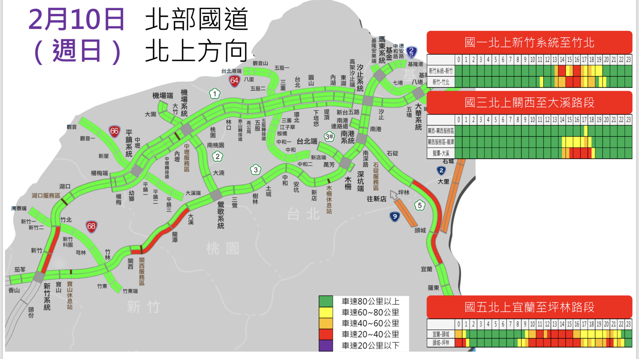 ▲▼春節國道路況預報圖。（圖／高公局提供）