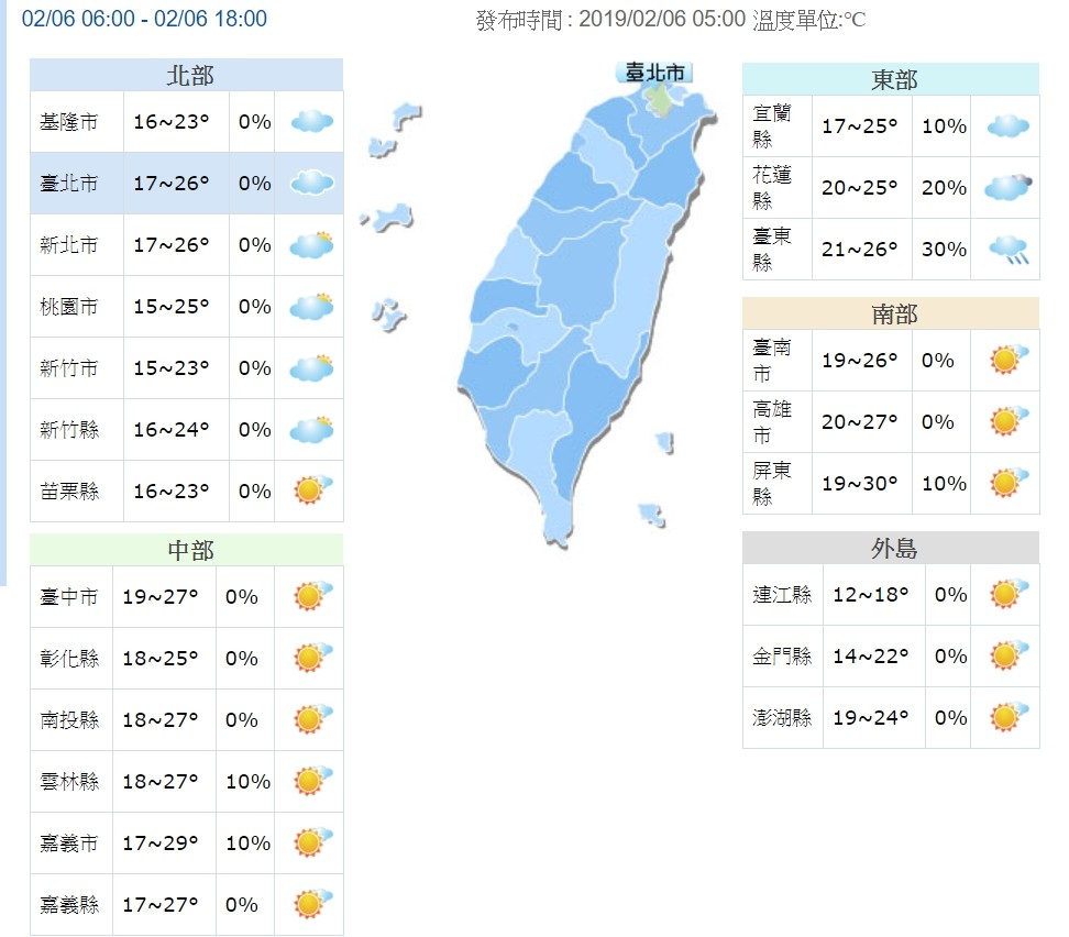 ▲▼初二天氣。（圖／中央氣象局）