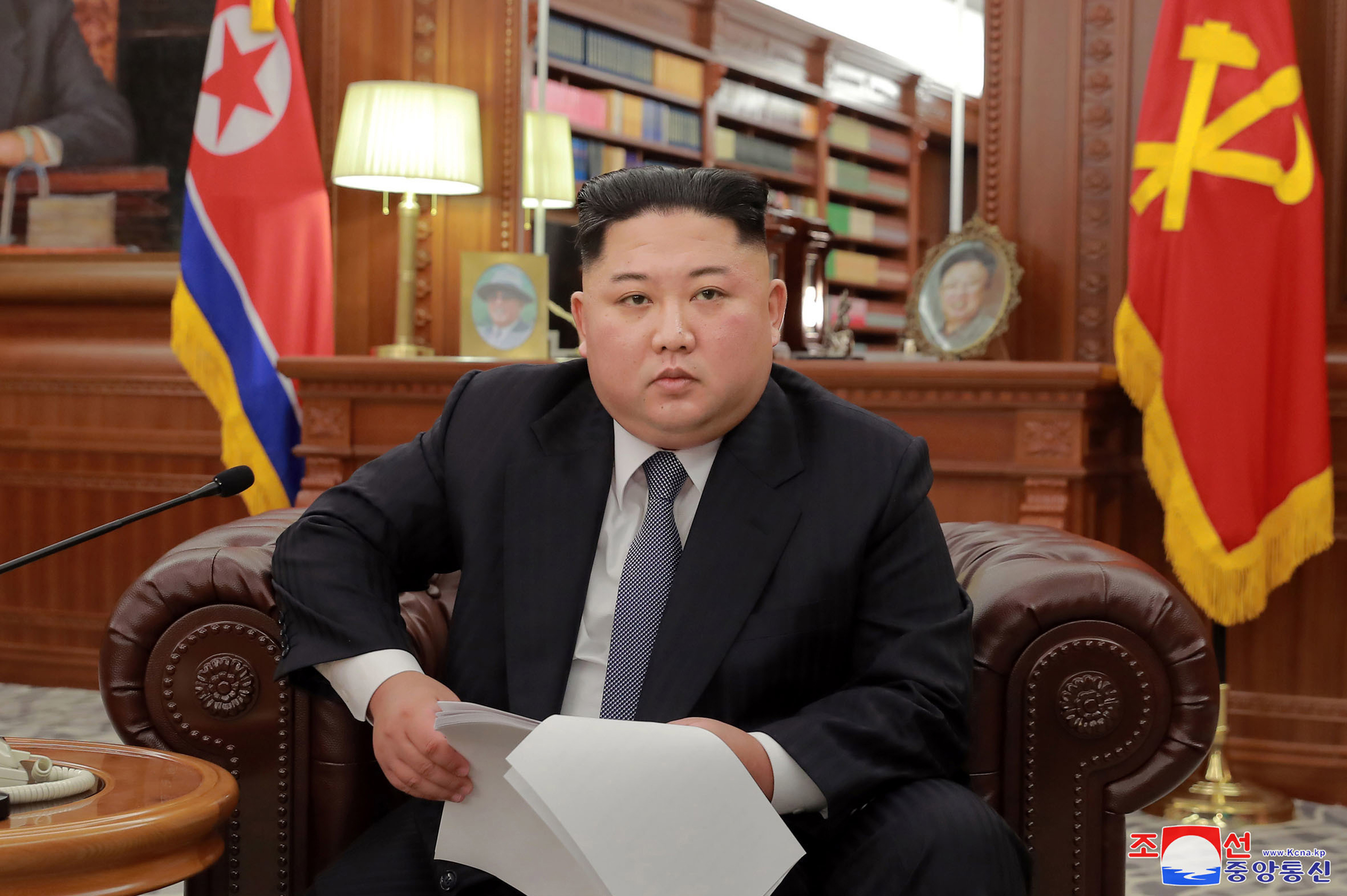 ▲▼ 北韓領導人金正恩2019年1月1日發表新春談話。（圖／達志影像／美聯社） 