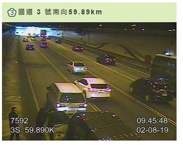 ▲▼國3南向59.8K埔頂隧道內線2小車追撞事故回堵9K。（圖／高公局提供）