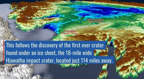 ▲▼ 格陵蘭島發現第二個疑似隕石撞擊坑。（圖／翻攝Youtube／NASA Goddard）