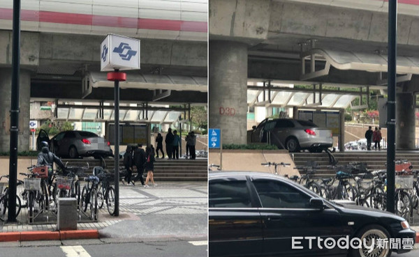 ▲▼     車子開上捷運站        。（圖／網友提供）