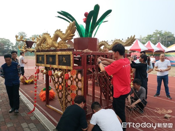 ▲浙江九獅圖首次來台表演準備中。（圖／記者馬叔安攝）