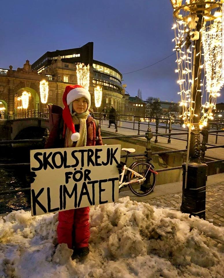 ▲▼瑞典16歲女孩桑柏格（Greta Thunberg）罷課抗議氣候變遷。（圖／翻攝自Facebook／Greta Thunberg）