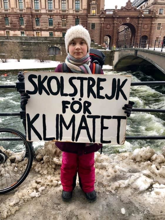 ▲▼瑞典16歲女孩桑柏格（Greta Thunberg）罷課抗議氣候變遷。（圖／翻攝自Facebook／Greta Thunberg）