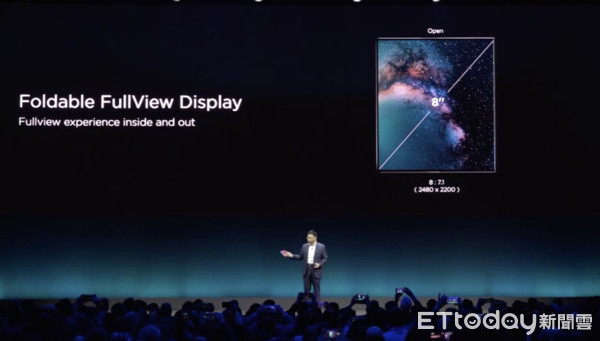 ▲華為首款5G折疊螢幕手機Mate X要價台幣8萬完勝三星Galaxy Fold。（圖／取自華為直播）