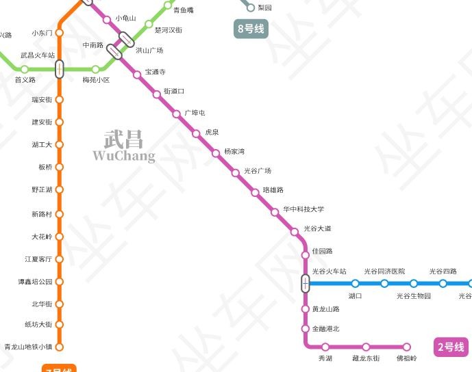 ▲▼武漢地鐵路線圖。（圖／坐車網）