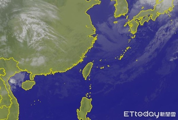 ▲▼3月4日衛星雲圖，台灣上方水氣明顯減少。（圖／翻攝自中央氣象局）