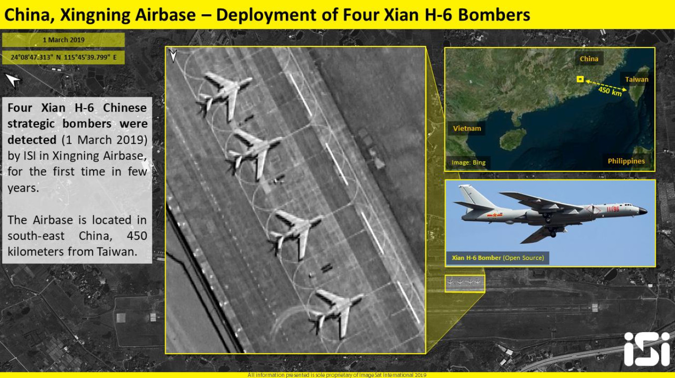 ▲▼距台只有450公里！陸轟6戰機進駐廣東興寧機場　商用衛星公司：近年來首次。（圖／翻攝自推特）