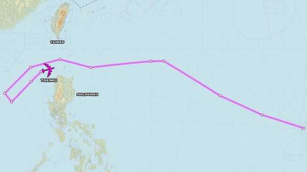 ▲美軍2架B-52轟炸機進入東海、南海。（圖／翻攝Twitter／Aircraft Spots）