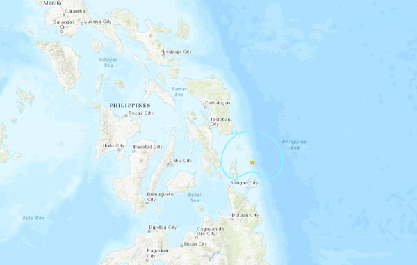 ▲▼菲律賓南部外海地震。（圖／翻攝USGS）