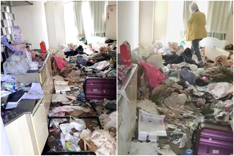 ▲中國女學生在日本留學，租屋欠租金，還把房間弄得像垃圾堆。（圖／翻攝自微薄）